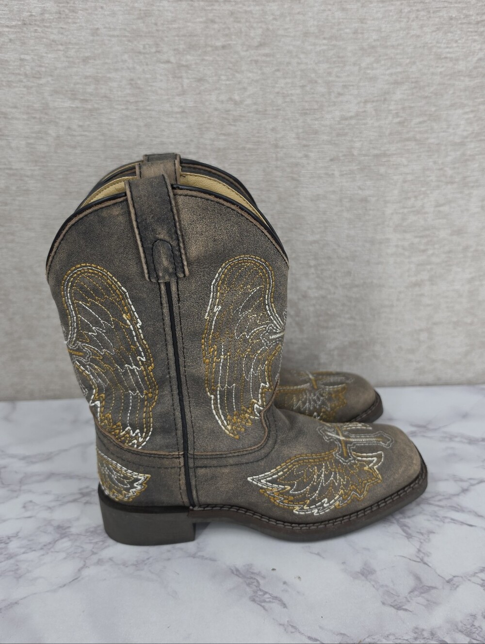 Smoky Mountain Gaurdian Angel Wings Leather Cowgirl Cowboy Western Boots Girls
